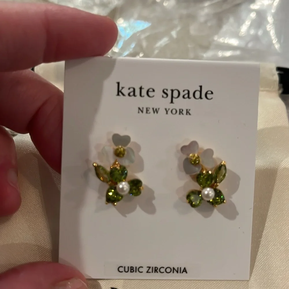 kate spade Precious Pansy Cluster Studs/NWT - Picture 9 of 10